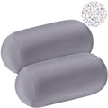Geelin 2 Pcs Microbead Roll Pillow 11.8 x 6.3 Inch Soft Pillow Bolster Cylindrical Pillow Microbead Pillows for Sleeping Home Travel Neck Head Back Support Rest (Grey) - color: Grey