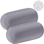 Geelin 2 Pcs Microbead Roll Pillow 11.8 x 6.3 Inch Soft Pillow Bolster Cylindrical Pillow Microbead Pillows for Sleeping Home Travel Neck Head Back Support Rest (Grey) - color: Grey