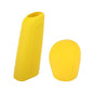 X AUTOHAUX Car Handbrake Cover Gear Shift Knob Cover Car Shifter Protector Set Universal Silicone Yellow