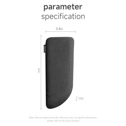 Italian Alcantara Style Fur Car Elbow Rest Pad - Universal Armrest & Knee Cushion - Thigh Support Comfort Pillow - color: Black Line Left
