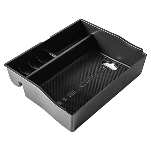 Center Console Organizer Tray Compatible with Sienna Accessories 2011-2015 2016 2017 2018 2019 2020 Secondary Armrest Storage Glove Box Dividers MPV ABS Black Materials (BlackSienna)