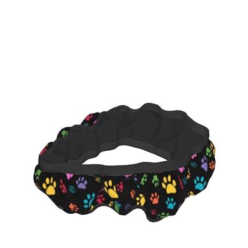 Dog Paw Print Steering Wheel Covers Universal 15 inch Non Slip Neoprene Steering Wheel Protector Cover for Men Women Car Truck - color: Black15