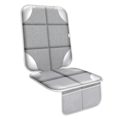 Car Seat Protector for Child Car Seat, Durable 600D Fabric Waterproof Car Seat Cover with Thick Pad Non-Slip Backing，No Imprints (Silver Gray-1 pc) - color: Silver Gray-1 pc
