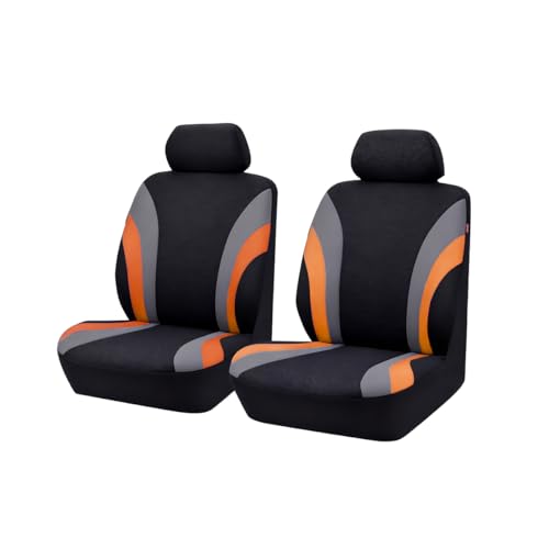 Car Front Seat Covers Only, Sports Breathable Mesh Vehicle Front Seat Protectors with Removable Headrest Covers, Auto Interior Protection Accessories, Universal Fit (Orange) - color: Orange, size: 4PCS