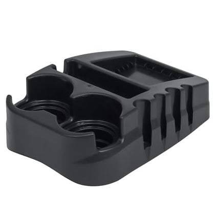 Universal Car Floor Center Console with Dual Cup Holders, Portable Center Console Storage Organizer, Vehicle Organizer for SUV, Truck, Van, Car, Recycled Plastic, Made in USA (Black)