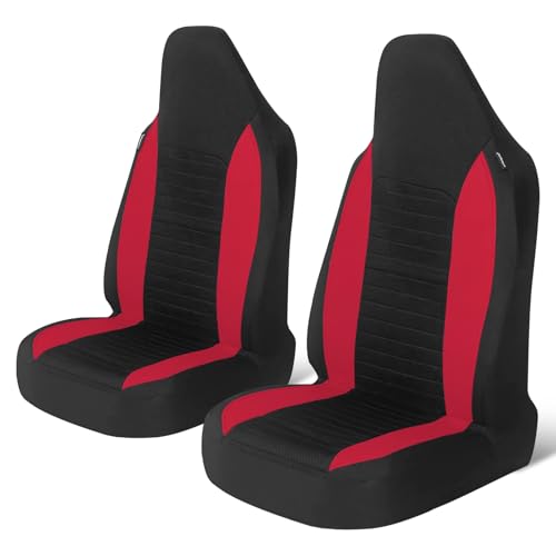 AUTOYOUTH Car Seat Covers - Achieve The Perfect Combination of Style and Protection with Universal Fit for Sedan, Truck, SUV - Black Red - color: Black & Red