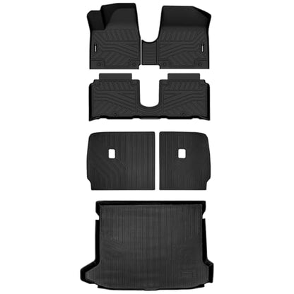 Auxko All Weather Floor Mats Cargo Mat with Backrest Mat for Hyundai Ioniq 5 Limited Movable Center Console 2022-2024 TPE Liners Accessories Guard Odorless Anti-Slip Floor Liners & Trunk Liner - size: ioniq 5 limited|22-24|floor+cargo+backrest mats