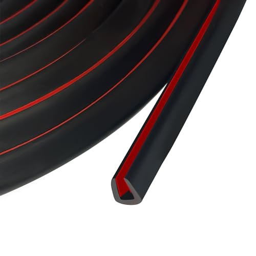Edge Trim, 1/8" (3mm) Rubber Edge Trim, Flexible Self Adhesive U Channel Edge Protector for Glass, Mirror, Plywood, Steel Panel Sharp Edges, U Shaped Peel and Stick Trim, Black Color, 20Ft - size: Size1/8"(Fit 7/64"~5/32"), L20'