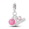 NARMO Charms for Bracelets 925 Sterling Silver Star Dangle Charms Car Keys Lipstick Dangle Charm Beads for Women Bracelets Necklace - color: I Love Basketball