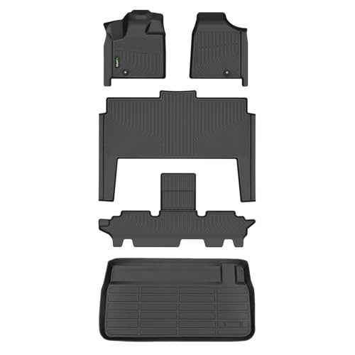 HAFIDI® Floor Mats & Cargo Liner Set Fit for 2021-2011 Dodge Grand Caravan 7 Seat All Weather Protection TPE Anti-Slip Automotive Full Set Floor Liners Custom Accessories - Black - style: 8) For Grand Caravan 2011-2021 Full Set