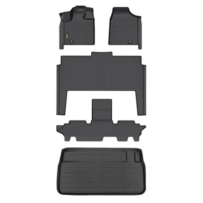 HAFIDI® Floor Mats & Cargo Liner Set Fit for 2021-2011 Dodge Grand Caravan 7 Seat All Weather Protection TPE Anti-Slip Automotive Full Set Floor Liners Custom Accessories - Black - style: 8) For Grand Caravan 2011-2021 Full Set