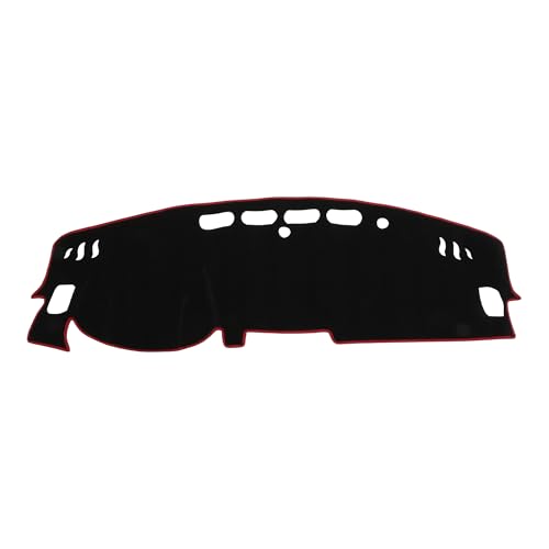 Dash Cover for Nissan Altima 2019-2025 No Hud Dashboard Cover Car Interior Anti-Slip/Anti Dust Polyester Black with Red Edge 1 Pcs - color: Black with Red Edge