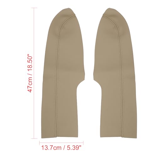 X AUTOHAUX Pair Synthetic Leather Car Front Door Panels Armrest Cover Beige for Honda Civic 2006-2011 Sedan - color: beige