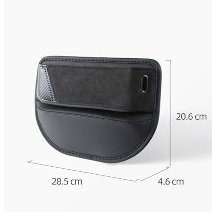 BETTERHUMZ Car Seat Gap Filler Organizer Compatible with BMW BMW G30 G20 F40 G21 G28 G11 G12 Z4 G32 G29 X1 X2 X3 X4 Series for Alcantara Car Side Seat Storage Box Accessories (carbon leather)
