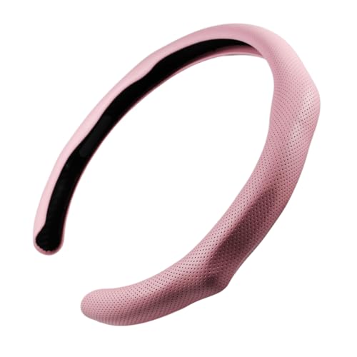Quick Install Sporty Perforated Pink Nappa Leather Steering Wheel Cover Universal fit 14½" to 15" Car SUV Pickup 14.5 to 15 inche Pink for Wife - color: Pink, size: Perforated Nappa Leather