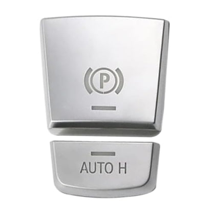 Silver Chromed Electronic Parking Brake Handbrake Switch Button Cover Compatible with BMW 5 6 7 X3 X4 X5 X6 F10 F06 F25 F26 F15 F16 handbrake Button Cover Patch Compatible with BMW Accessories - color: Silver Parking Brake Button Cover