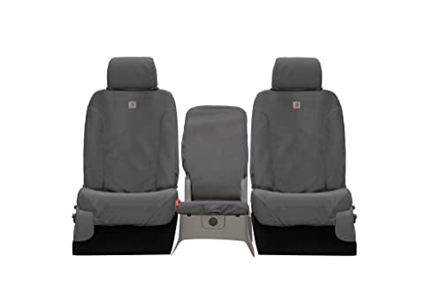 Covercraft Carhartt SeatSaver Custom Seat Covers | Fits 2015-2018 Ford F-150 | 1st Row 40/20/40 Bench Seat, Duck Weave Gravel