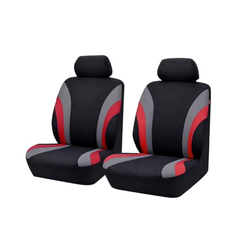 Car Front Seat Covers Only, Sports Breathable Mesh Vehicle Front Seat Protectors with Removable Headrest Covers, Auto Interior Protection Accessories, Universal Fit (Red) - color: Red, size: 4PCS
