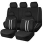 CAR-GRAND Modern Stylish Strips Piping Cloth Automotive Seat Covers Full Set,Universal Fit 90%(SUV,Truck,Sedan) Air Compatible with 3 Zipper Bench Design (Black-Gray) - color: Black-Gray
