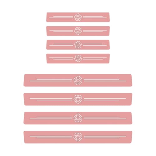 8PCS Car Door Sill Protector, Universal Waterproof Leather Automobile Door Threshold Strips Stickers, Anti-Scratch Vehicle Doors Entry Guards Cover Accessories for Car SUV Truck (Pink) - color: Pink