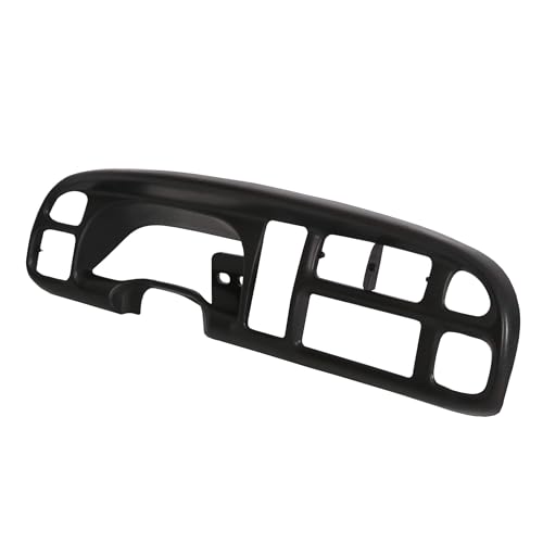 ECOTRIC Dash Board Bezel Cover Compatible with 1998-2002 Dodge Ram 1500 2500 3500 Truck Replace for 68042746AC, 5GK51DX9AA, 5EU11DX9AB w/Clips - size: Dash Bezel W/O Vents
