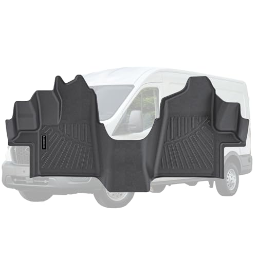 Weatherbeater Heavy-Duty All-Weather Floor Mats - Custom Fit for 2015-2021 Ford Transit 150/250/350/350HD w, Durable Floor Liners with Raised Edges Front Row 2pcs - size: 2015-21|Transit| floor mats