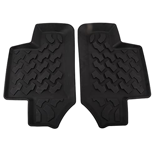 Car Floor Mat Black Rubber Pair Rear Floor Mat Non Slip Rubber Door Foot Pad Fits for for Jk 2 Doors 2007 2017