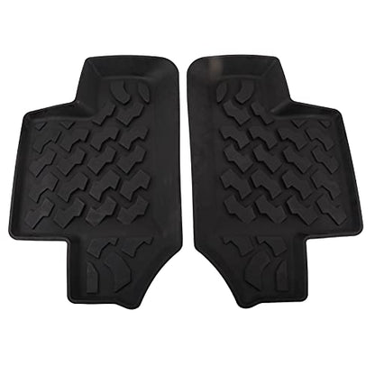 Car Floor Mat Black Rubber Pair Rear Floor Mat Non Slip Rubber Door Foot Pad Fits for for Jk 2 Doors 2007 2017