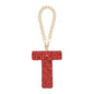 MECCANIXITY Bling Car Letter Charm, Initial T Letter Interior Car Rear View Mirror Decoration Hanging Crystal Ornaments for Women Bags Water Cup DIY Craft, Red - style: Letter T