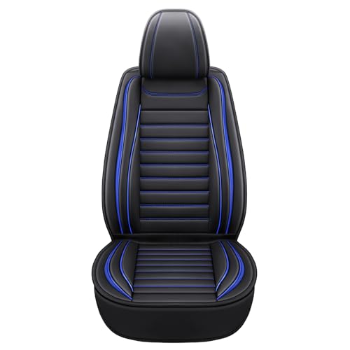 MINGBRON Leather Car Seat Covers Full Set, Universal Faux Leather Car Seat Covers 5 Seats, Automotive Seat Covers for Most Sedans SUVs Trucks, Front and Rear Seat Covers,Wine Red - color: Blue, size: 5 Seat Covers (Front & Rear)