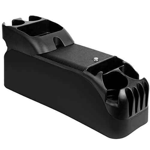 Center Console for Minivans, SUVs, Middle Van Console, Extra Cup Holders, Large Storage, 27"L x 11.5"W x 8.5"H,Made in USA (Black)