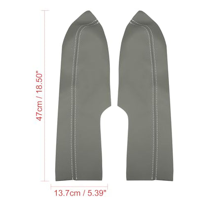 X AUTOHAUX 1 Pair Synthetic Leather Car Front Door Panels Armrest Cover Gray for Honda Civic 2006 2007 2008 2010 2011 Sedan - color: Gray