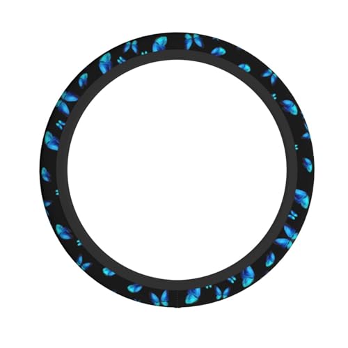 Blue Butterfly Steering Wheel Cover - Beautiful Galaxy Butterfly Steering Wheel Car Accessories Universal 15 Inch Steering Wheel Cover Women Men Anti Slip Breathable Wheel Cover Protector - color: Butterfly Blue