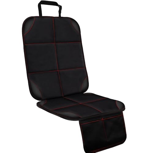 SMART ELF Car Seat Protector, Large Auto Protector for Child Seats with Thickest Padding and Non-Slip Backing Mesh Pockets for SUV, Sedan, Truck, Leather and Fabric - Black - color: Black, size: 1PS