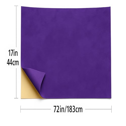 Self-Adhesive Suede Decorative Film for Car - Headliner/Dash/Door/Trunk | Stretchable & Scratchproof Ultra-Fiber Leather | DIY Peel & Stick (Purple, 17"x72")