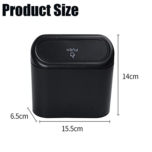 Car Trash Can with Lid, Mini Universal Vehicle Mini Leakproof Garbage Can Bin with 30pcs Trash Bags，Waterproof Car Bin for Front Back Seat Accessories for Auto Office Home(Black) - size: Car Trash Can - Black with 30 Trash Bags