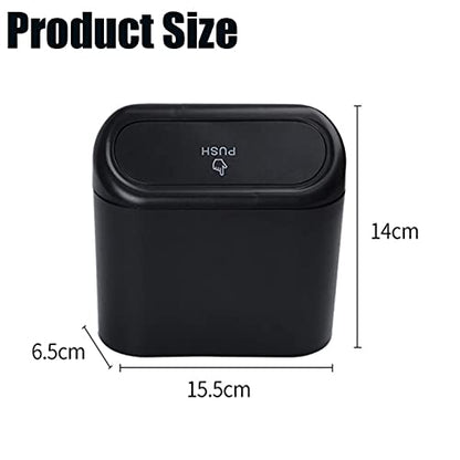 Car Trash Can with Lid, Mini Universal Vehicle Mini Leakproof Garbage Can Bin with 30pcs Trash Bags，Waterproof Car Bin for Front Back Seat Accessories for Auto Office Home(Black) - size: Car Trash Can - Black with 30 Trash Bags