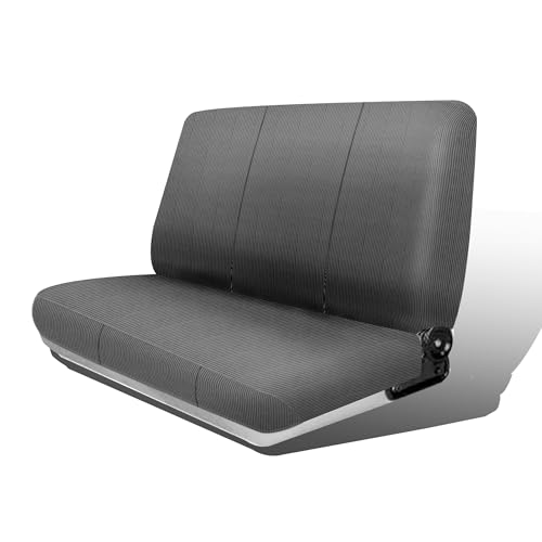 Jokuye Skin-Friendly Corduroy Fabric Truck Bench Seat Cover Universal Fit for Ford Chevrolet Dodge Full Size Pickup Trucks, with Storage Pockets - Gray - color: Gray, size: Corduroy