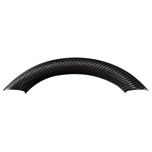 JSWAN Real Carbon Fiber Steering Wheel Cover for Tesla Model 3 2017 to 2023 Model Y 2020 to 2024 Steering Wheel Cover Steering Wheel Wrap Protector Interior Accessories (Bright Black Upper Part)