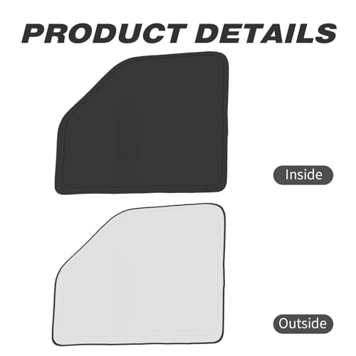 Front Side Window Sun Shade for 1992-2025 Fo-rd E-Series E-150 E-250 E-350 E-450 Van Motorhome, Foldable Window Sunshade Sun Visor Protector, Side Window Shades Sun Shield Blocks UV Rays Heat - size: Silver & Black-Fit Ford E-150 E-250 E-350 E-450