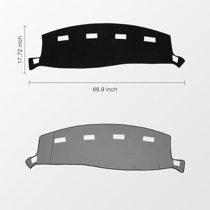 KUST Black Dash Cover for 2002-2005 Dodge Ram 1500, 2003-2005 Ram 2500/3500 Polyester Dashboard Cover Non-Slip Interior Accessories for Dodge Ram Custom Fit Dashboard Mat No Glare - size: For Ram 02-05