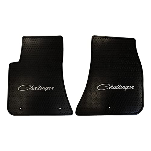 Lloyd Mats Custom-Fit All-Weather Rubber Floor Mats for Dodge Challenger RWD 2011-2023 (2PC - Silver Challenger, Black) - size: 2PC - Silver Challenger