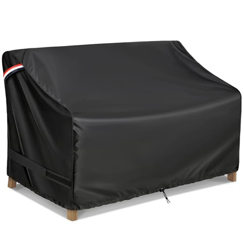 KylinLucky Outdoor Patio Sofa Cover fit 58 x 32.5 x 33 inch, 57 x 31.5, 56 x 31 Waterproof Weatherproof Heavy Duty 420D Garden Furniture Cover for Outside Sofa Couch - color: Black, size: 58x32.5x33 inch