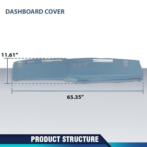 PIT66 TPE Dash Bezel Cover Dashboard Panel, Compatible with GMC Chevy Full Size Pickup 1981-1987, Fit GMC Chevy SUV 1981-1991 Light Blue - size: 1981-1991 GMC Chevy SUV(Light Blue)