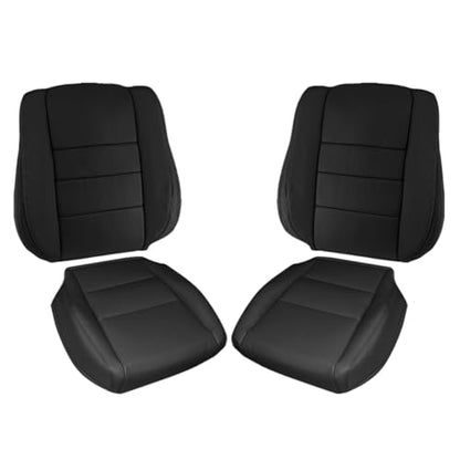 NLQR Front Driver and Passenger Side Bottom & Top Replacement Seat Covers Black Microfiber Leather Compatible with Honda Accord 2008-2012 - color: Black