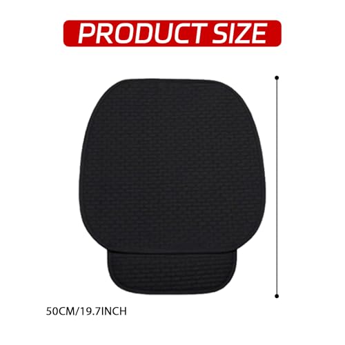 2PCS Car Seat Cushion Covers, Car Seat Cover Pad Front Bottom Protector Mat with Storage Pocket, Breathable Comfortable Auto Front Cushion Pad Mat for Most Vehicle and Office Accessories(Black)