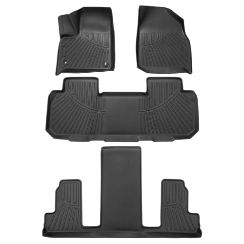 Floor Mats for 2018-2024 2025 Chevy Chevrolet Traverse 7 Seater Accessories All Weather Floor Liner 3D TPE Floor Mat Heavy-Duty Floor Liners((Only for with 2nd Row Bucket Seat) - size: 2)Chevrolet Traverse 7 Seat｜18-25｜1st to 3rd Row