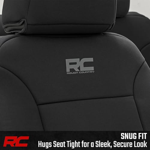 Rough Country Neoprene Front Seat Covers for Ram 1500 (2009-2018) & 2500 (2010-2018) - Waterproof & UV Resistant, Foam Padded, Front Seat Cover Set