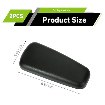 2 PCS Car Door Elbow Armrest Pads, Scratch-Resistant Soft Leather Knee Cushion for Leg Support, Car Interior Center Console Support Pillow, Universal for Most Vehicles (Black)