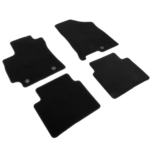IKON MOTORSPORTS, Nylon Car Floor Mats Compatible with 2024-2025 Hyundai Kona Gas Only, OE Style Black Driver Passenger Car Carpets, Front Rear 4PCS Full Set